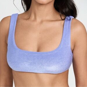 JADE Swim Rounded Edge Bikini Top in Violet Size XS